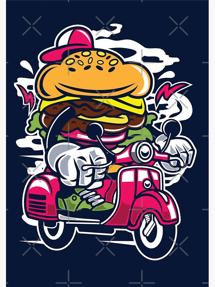 "BurgerScooter" Poster for Sale by KARO Redbubble