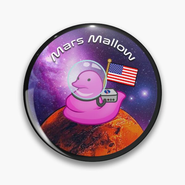 Item preview, Mars Mallow Peeps - Pink Marshmallow Peep Chick on Mars w/ USA Flag designed and sold by Zphal.