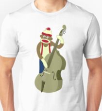 Sock Monkey Bass Player Unisex T-Shirt