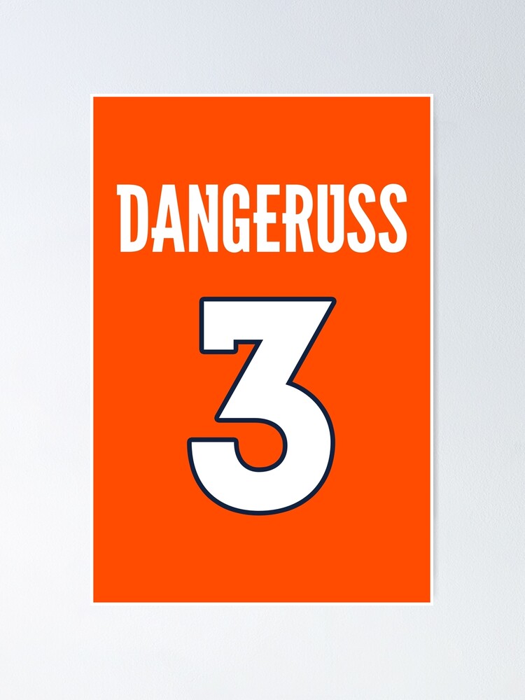 Limited Edition DangeRuss 3 Shirt, Russell Wilson, Denver Broncos #3  Jersey Style T-Shirt, Phone Case, Mug, Wall Tapestry & Mask! Sticker for  Sale