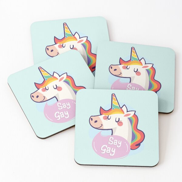 Item preview, Say Gay Rainbow Unicorn designed and sold by Trinket-Trickster.
