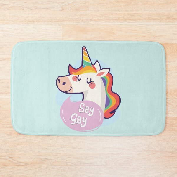 Item preview, Say Gay Rainbow Unicorn designed and sold by Trinket-Trickster.