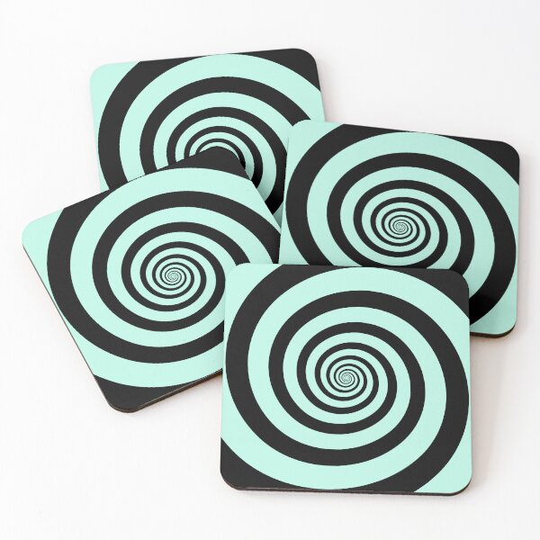 Item preview, Hypnotic Black and Seafoam Green Swirl designed and sold by Sparkle-Moth.