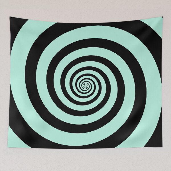 Item preview, Hypnotic Black and Seafoam Green Swirl designed and sold by Sparkle-Moth.