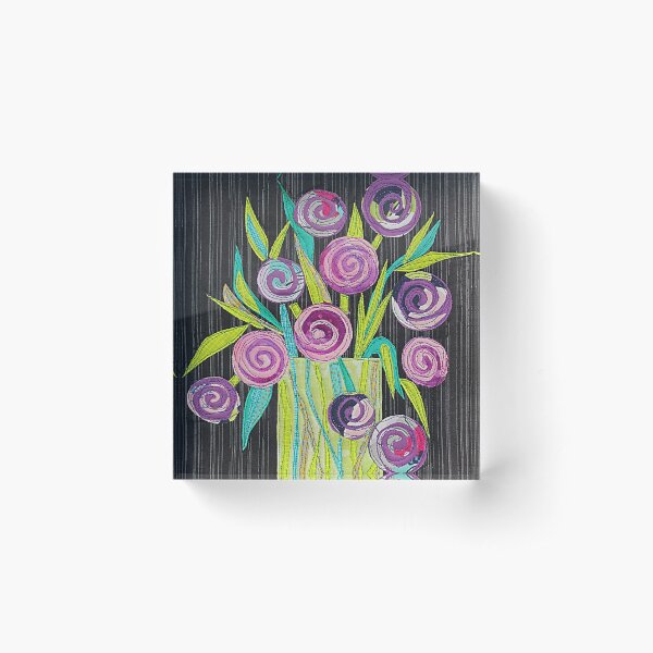 Lilac Swirls Acrylic Block
