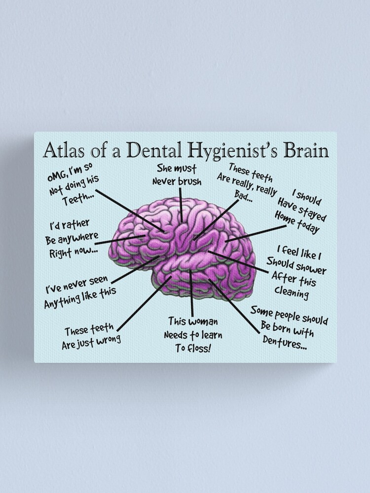 Alternate view of Funny Hygienist's Brain Canvas Print