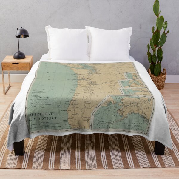 Item preview, 13th Thirteenth Light House District U.S.A. Vintage Antique Map designed and sold by fredgarden8.