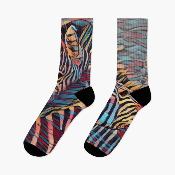 Item preview, Zebras In A Colorful, Expressionistic, Semi-abstract Art Style designed and sold by Heathermarie321.