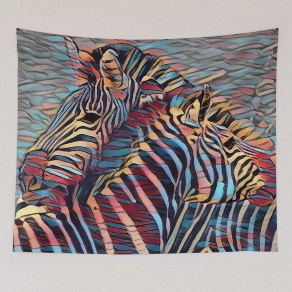 Item preview, Zebras In A Colorful, Expressionistic, Semi-abstract Art Style designed and sold by Heathermarie321.