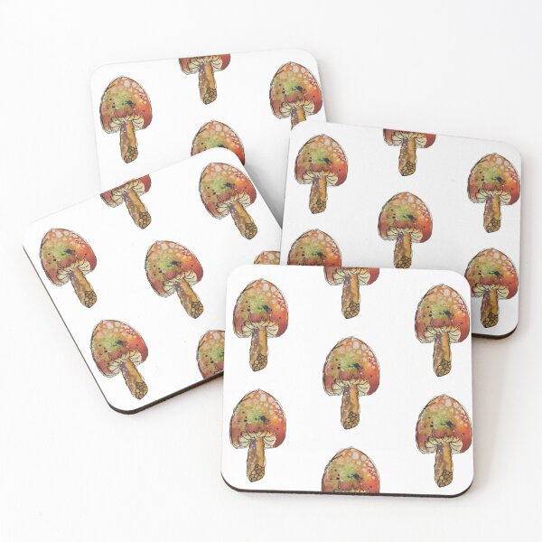 Item preview, Red and Orange Mushroom Watercolor designed and sold by CurlyClaraBelle.