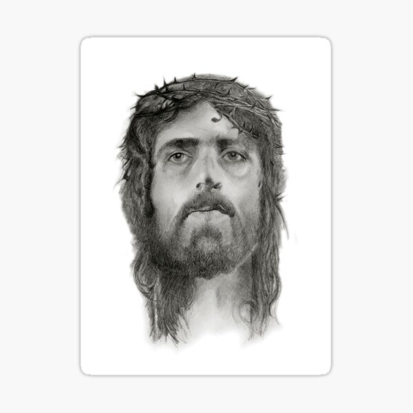 Portrait of Jesus of Nazareth from the Shroud of Turin Sticker
