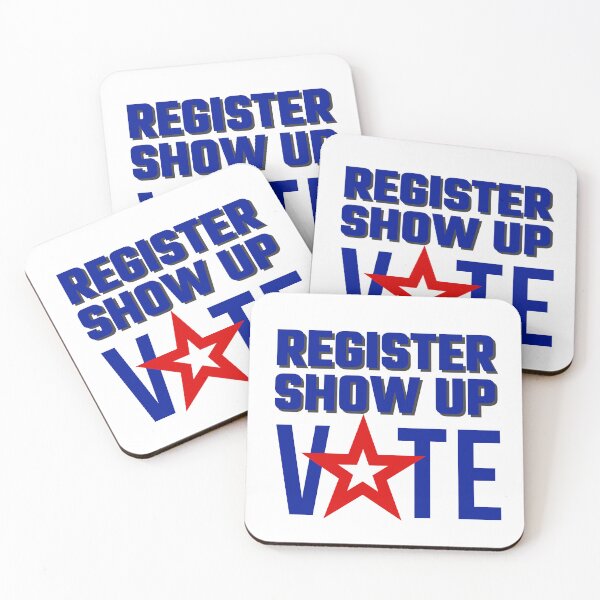 Item preview, Register Show Up Vote Blue Letters designed and sold by Magicalair.