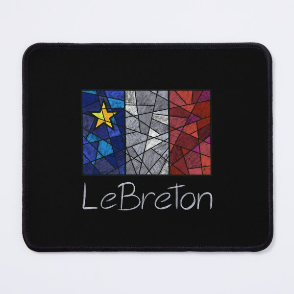 Item preview, Acadian Flag pastel mosaic LeBreton - Drapeau acadien mosaïque pastel vitrail LeBreton designed and sold by ColoursOfFrance.