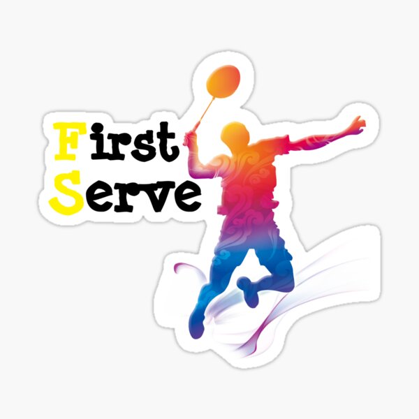  Funny First Serve Tennis Sticker