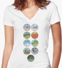 Star Wars Planets Women's Fitted V-Neck T-Shirt