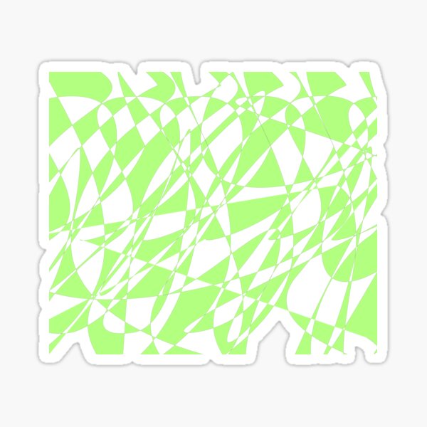 Messy peace - light green on black Sticker