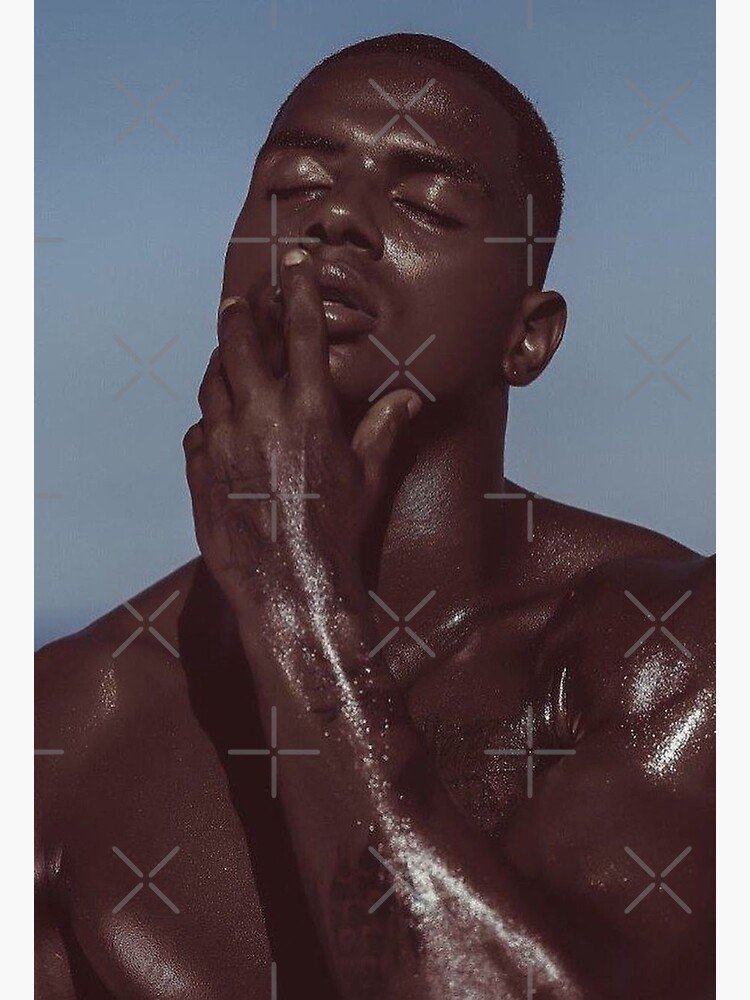 Disover Embracing his sexy body, black handsome male model, erotic male Nudee Premium Matte Vertical Poster