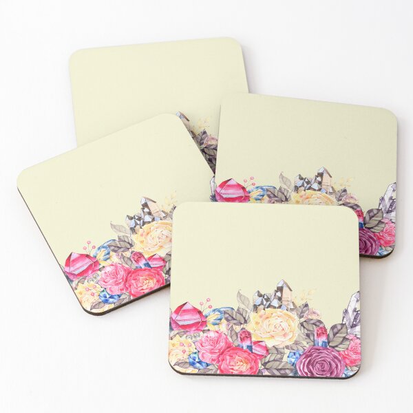 Item preview, Colorful flowers and precious crystals watercolor  designed and sold by adriana-holmes.