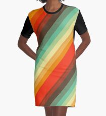 Water colour Rainbow Graphic T-Shirt Dress