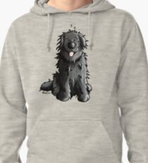 Black Newfoundland Dog Cartoon Pullover Hoodie