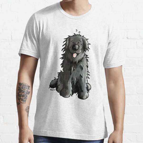 Black Newfoundland Dog Cartoon Essential T-Shirt
