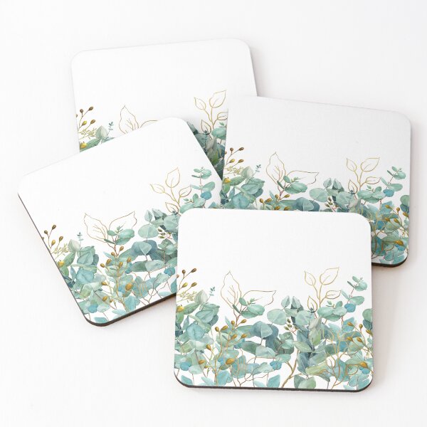 Item preview, Eucalyptus Greenery and Gold Leaves Watercolor designed and sold by adriana-holmes.