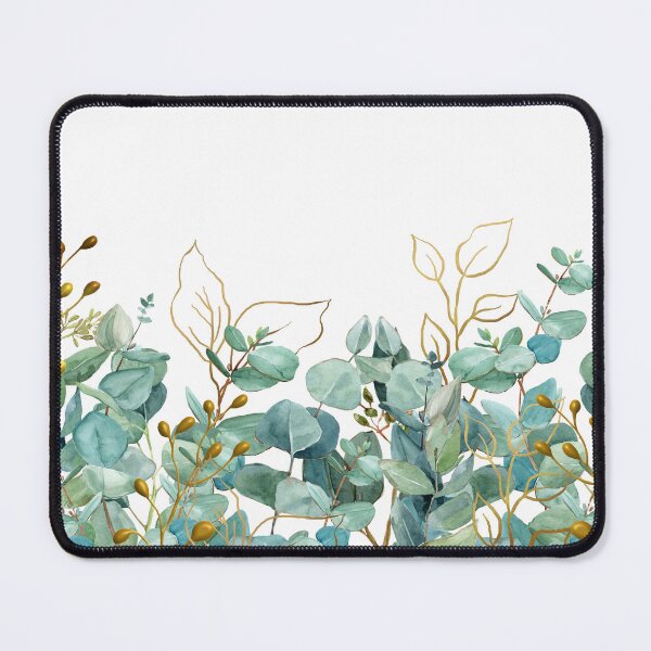 Item preview, Eucalyptus Greenery and Gold Leaves Watercolor designed and sold by adriana-holmes.
