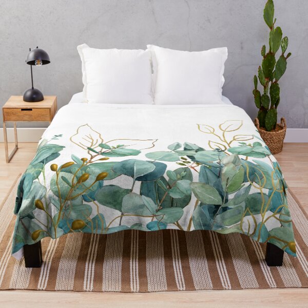 Item preview, Eucalyptus Greenery and Gold Leaves Watercolor designed and sold by adriana-holmes.