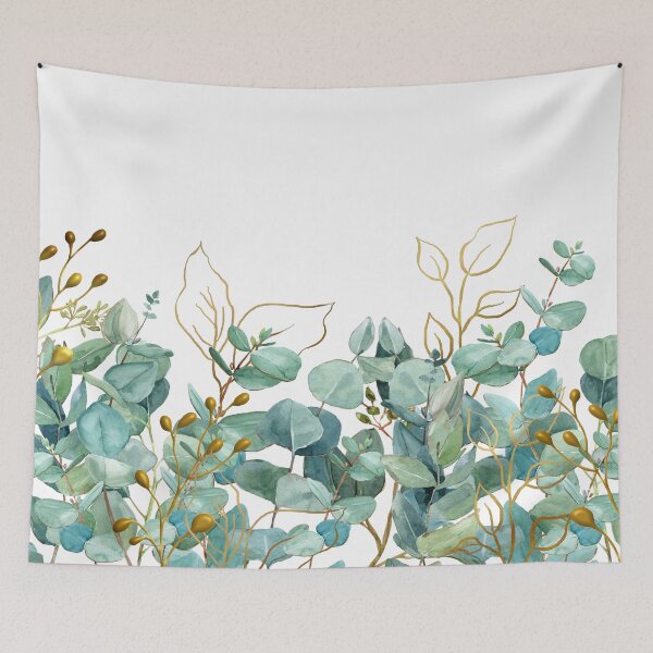 Item preview, Eucalyptus Greenery and Gold Leaves Watercolor designed and sold by adriana-holmes.