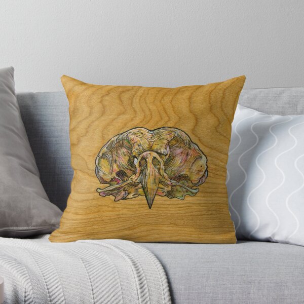 Barred Owl Skull Throw Pillow