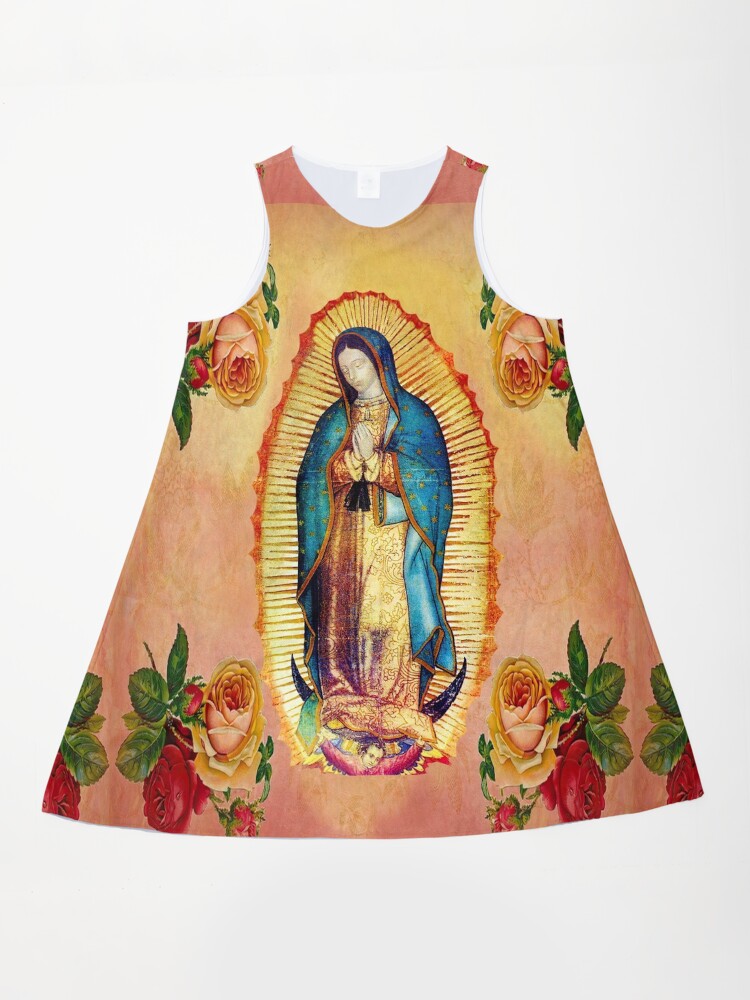 of Our Lady of Guadalupe Virgin Mary and Roses A-Line Dress of Our Lady of Guadalupe Virgin Mary and Roses A-Line Dress