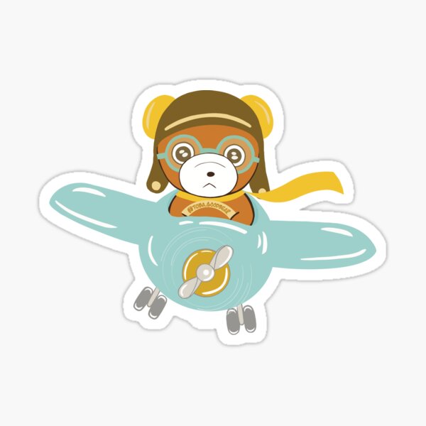 Flying Ace Bear Sticker