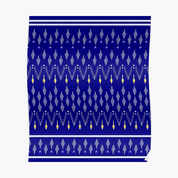 "Thai Silk Traditional Thai Silk Design Blue Thai Silk Design" Poster for Sale by Isan