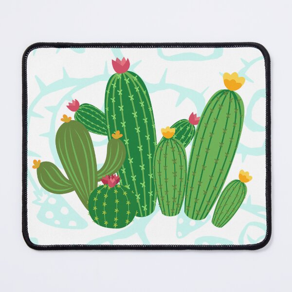 Item preview, Yellow, Pink & Green Cactus Print on White Background, Cactus Print, Floral Print designed and sold by PinHookPrincess.