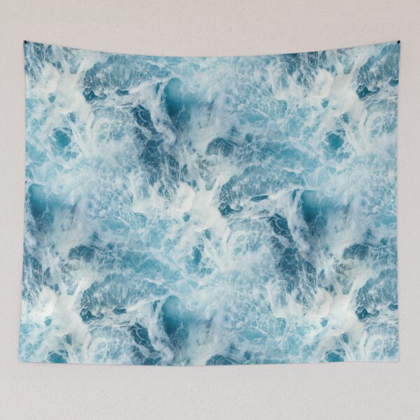Item preview, White Sea Foam and Blue Ocean Waves Texture designed and sold by nimreninmu.