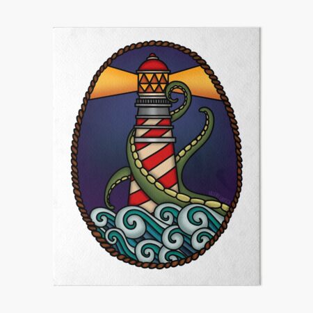 Item preview, The Lighthouse & The Kraken designed and sold by spottedhound.