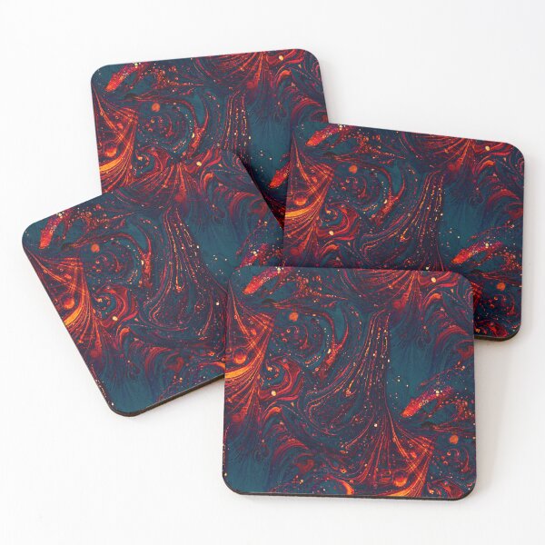 Item preview, Abstract Glowing Red Lava and Navy Blue Obsidian  designed and sold by nimreninmu.
