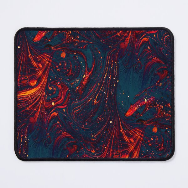Item preview, Abstract Glowing Red Lava and Navy Blue Obsidian designed and sold by nimreninmu.