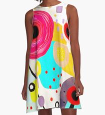 Ruth Fitta-Schulz - Watercolour Unique Handmade Abstract A-Line Dress