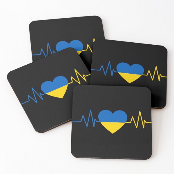 Item preview, I Love Ukraine Ukrainian Flag Heartbeat designed and sold by designbychow.