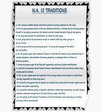 Narcotics Anonymous 12 Tradition Poster (See Artists Comment below for Matching Steps) Poster