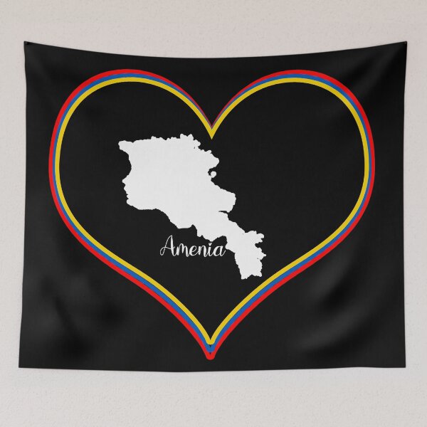 Item preview, Black heart map Armenia designed and sold by Astralia.