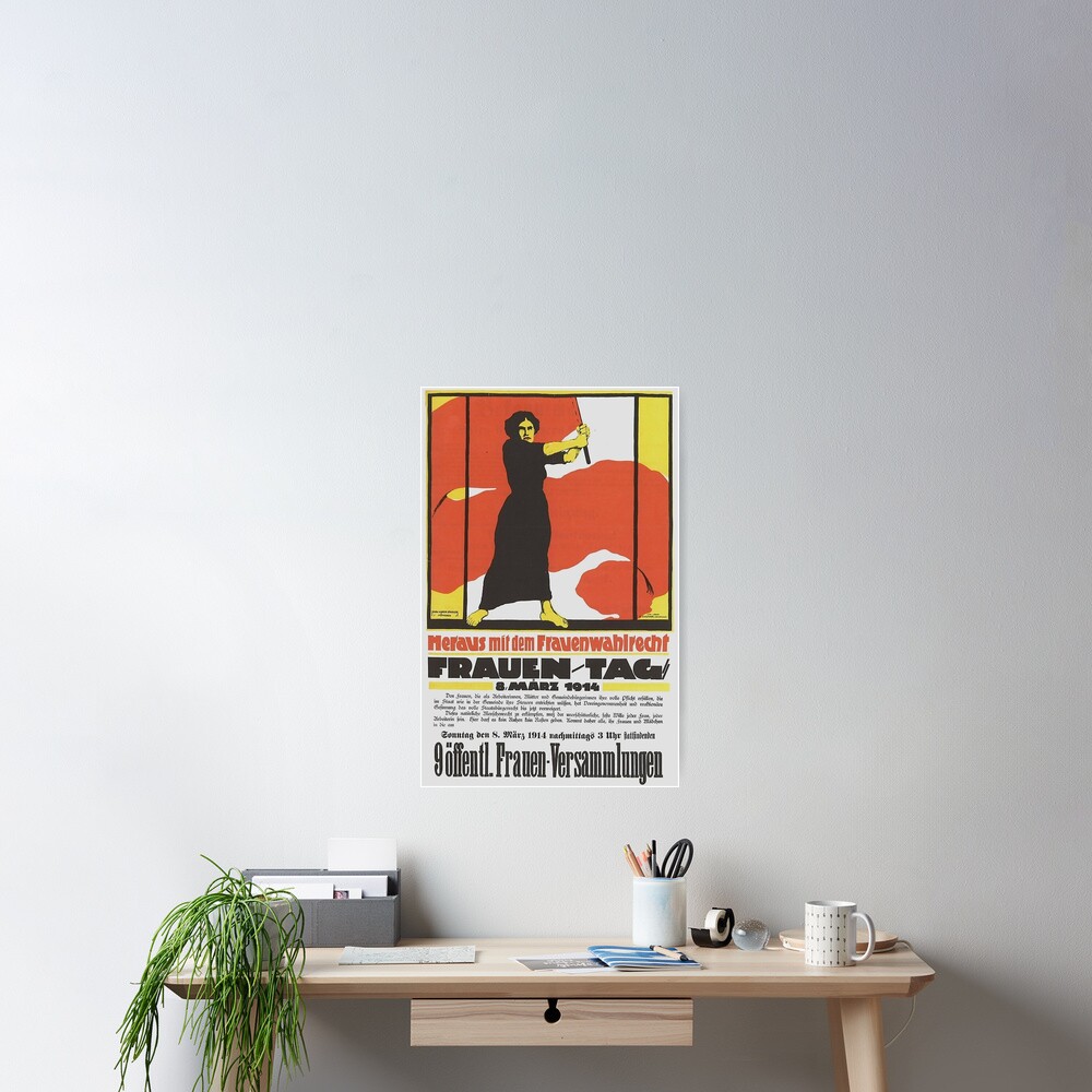 Internationaler Frauentag - Gib uns das Frauenwahlrecht Deutsches Propagandakunstplakat Poster