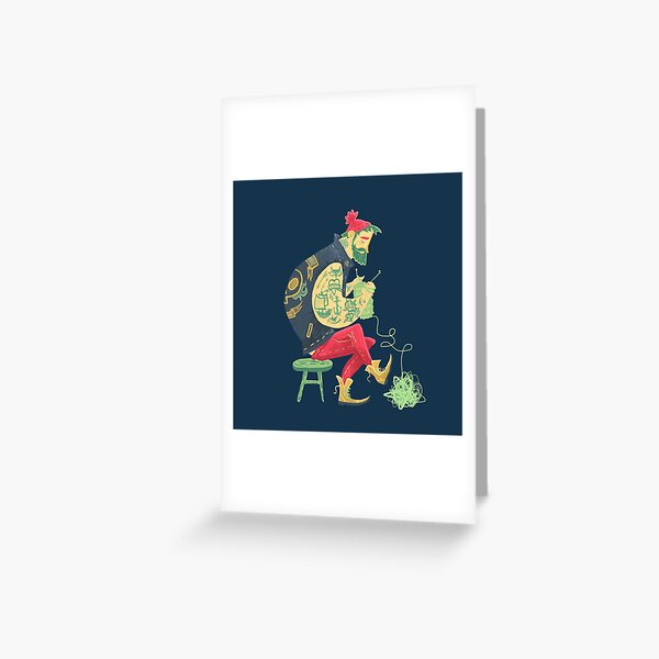 dude knits Greeting Card