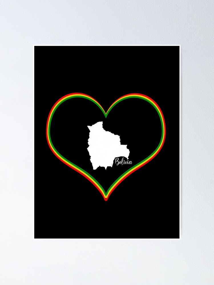 "Black heart Bolivia map" Poster for Sale by Astralia | Redbubble