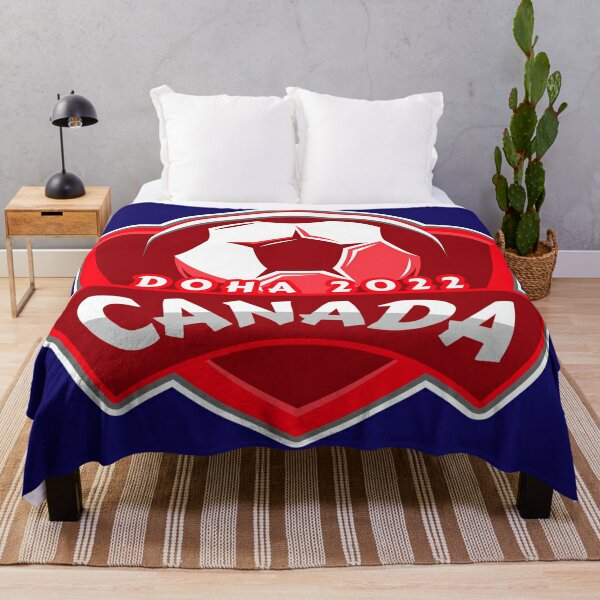 Canada Soccer Ball Throw Blanket