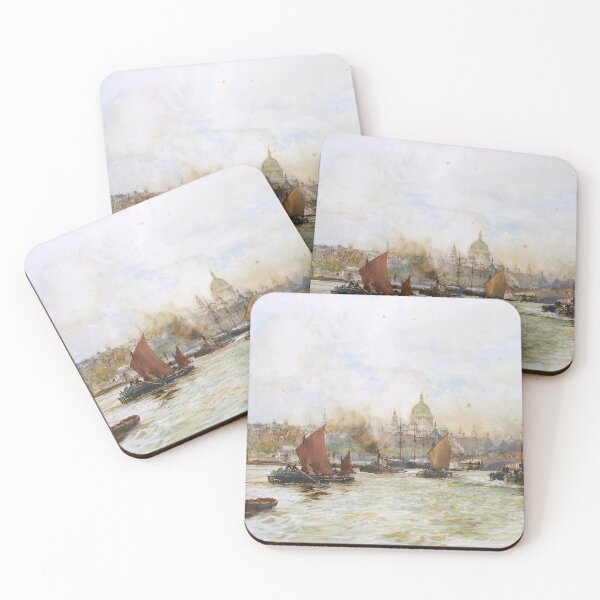 Item preview, Full Tide above Blackfriars Bridge - Charles Edward Dixon (1919) designed and sold by CartoClassics.