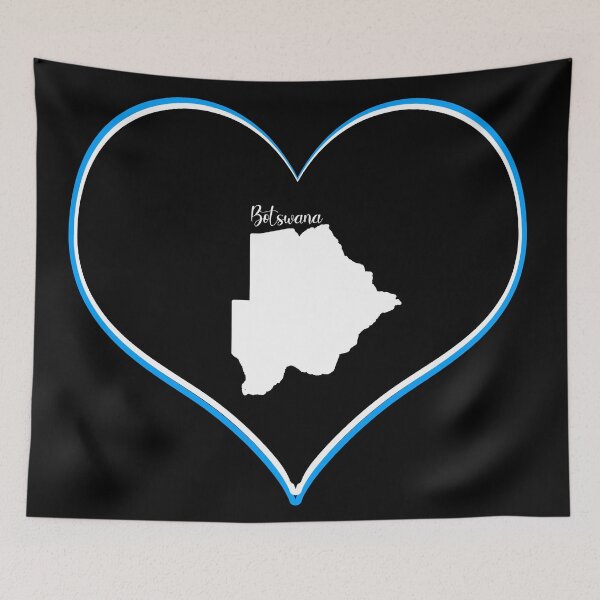 Item preview, Black heart map Botswana designed and sold by Astralia.