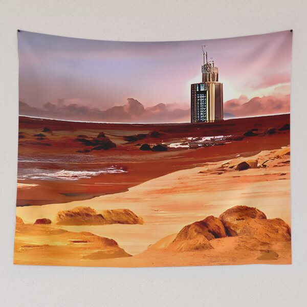 Item preview, Martian Canyon Hotel designed and sold by Icon Planet Art • Surrealist Realism Apparel & Homeware • Sam Blagburn.