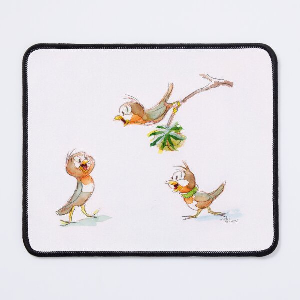 Item preview, Birds in Snow Retro 50s Cartoon Watercolor Style designed and sold by skullislandprod.